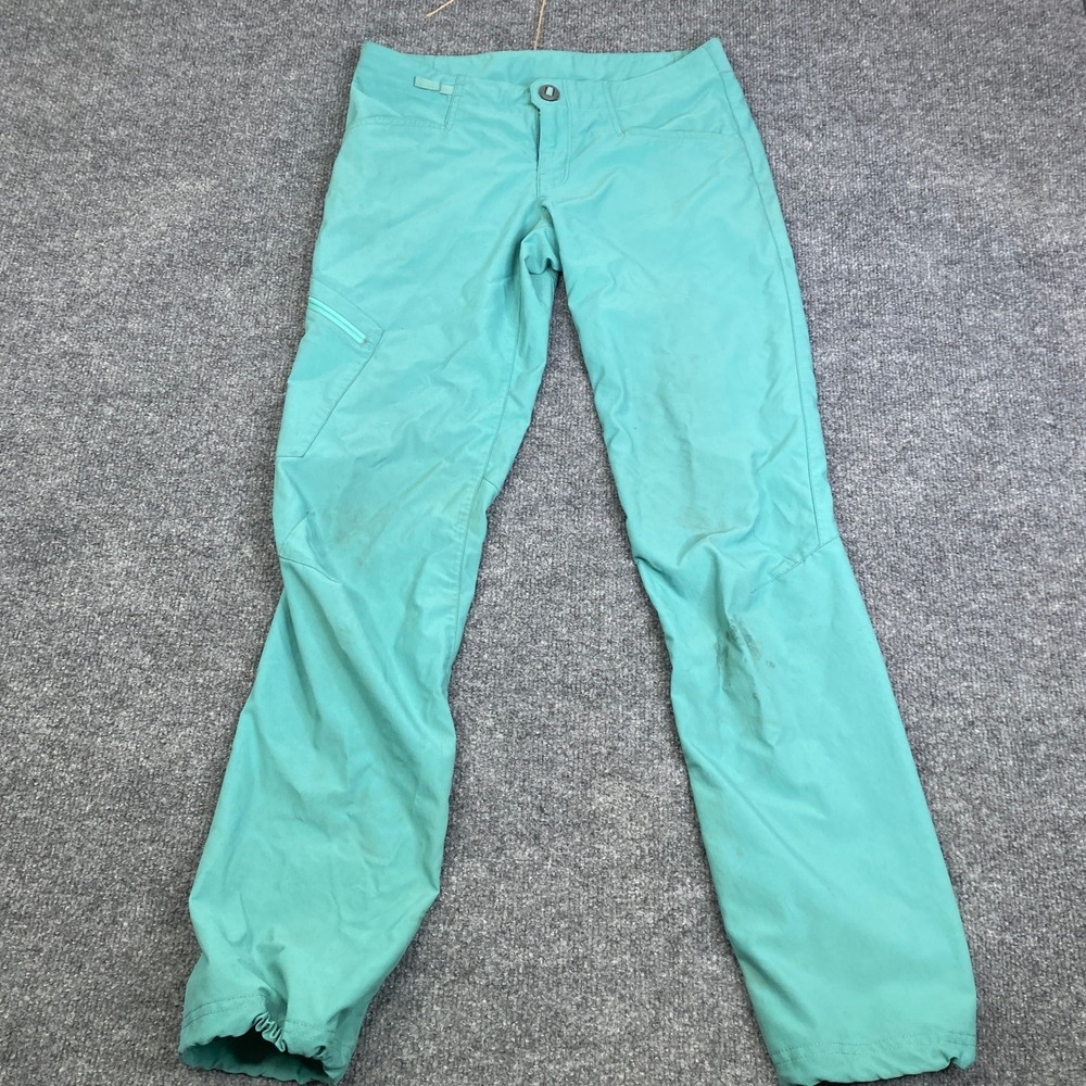 Patagonia RPS Rock Pants Womens 2 Teal Green Straight Leg 83076 Hiking Climb